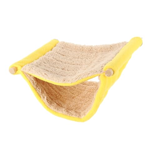 PENIKOKO Hängematte Schlafnest Meerschweinchen-Hängematte Haustierbett für kleine Tiere Zubehör für Sittichkäfige Hamsterzubehör für Käfige Chinchilla Hängematte Hamsternest Flanell Gelb PENIKOKO Hängematte Schlafnest Meerschweinchen-Hängematte Haustierbett für kleine Tiere Zubehör für Sittichkäfige Hamsterzubehör für Käfige Chinchilla Hängematte Hamsternest Flanell Gelb von PENIKOKO