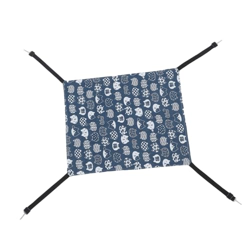 PENIKOKO Hängende Katzenhängematte Blau Platzsparendes Indoor Katzenbett mit Gemütlichem Schlafplatz Stilvolles Design für Kleine Haustiere und Dekorative Wohnraumgestaltung von PENIKOKO