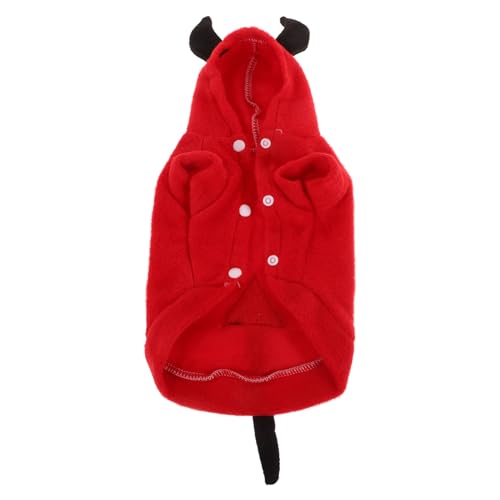PENIKOKO Halloween Haustierkostüm Winter Hundekleidung mit Schwarzem Ohren -Design Einfach Anzuziehen Schnelltrocknend Lustiges Teufelskostüm für Katzen und Kleine Hunde Festliche von PENIKOKO