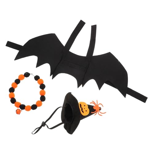 PENIKOKO Halloween Katzenkostüm Teilig mit Weichem Atmungsaktivem Material Verstellbarem Zauberer Hut Fledermausperücke und Glocke Bequemes Party Kostüm für Katzen und Kätzchen PENIKOKO Halloween Katzenkostüm Teilig mit Weichem Atmungsaktivem Material Verstellbarem Zauberer Hut Fledermausperücke und Glocke Bequemes Party Kostüm für Katzen und Kätzchen von PENIKOKO