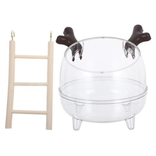 PENIKOKO Hamster Badezimmer Toilette Sandbadbehälter Für Haustiere Hamster Kauert Chinchilla-badehaus Hühnersandbadwanne Hamsteraktivitätsleiter Hamsterzubehör Kaffee Das Haustier von PENIKOKO