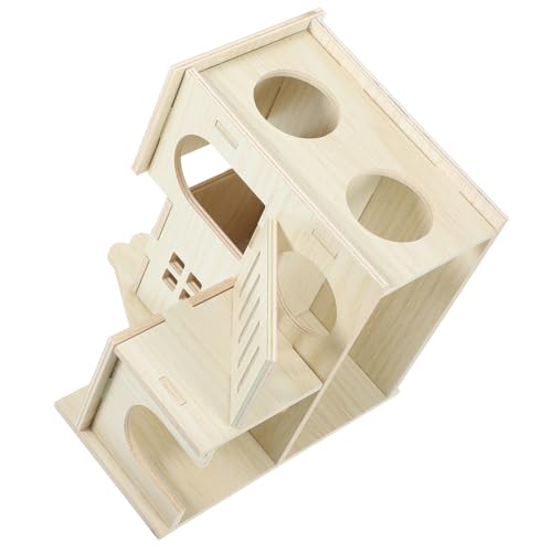 PENIKOKO Hamster Holzhaus Kleines Nagerversteck aus Beißfestem Holz für Meerschweinchen Zwerghamster und Kleine Tiere als Rückzug und Spielhaus PENIKOKO Hamster Holzhaus Kleines Nagerversteck aus Beißfestem Holz für Meerschweinchen Zwerghamster und Kleine Tiere als Rückzug und Spielhaus von PENIKOKO