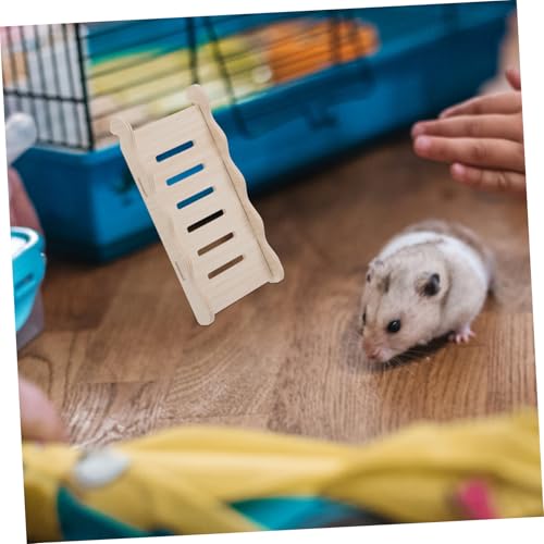 PENIKOKO Hamster Kletterleiter Holz Plattform für Kleintiere Deko Hamsterkäfig Zubehör Sicher rutschfest für Zwerghamster Mäuse Gerbils Spiel und Bewegung von PENIKOKO