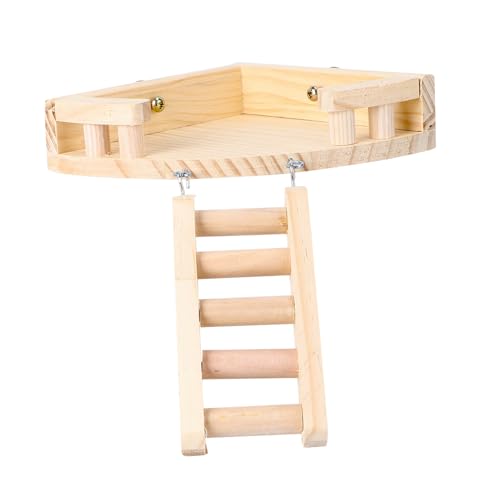 PENIKOKO Hamster Kletterleiter aus Hochwertigem Holz Stabiles für Kleintiere Fördert Bewegung und Spielspaß Beige Leiterplattform für Hamsterkäfig Sicher und Langlebig von PENIKOKO