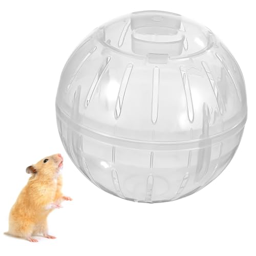 PENIKOKO Hamster Laufball Transparent mit Belüftung Glattem Innenraum Kleines Haustier Übungsball für Zwerghamster und Chinchillas Leicht zu Reinigen Sicher und Komfortabel Beim von PENIKOKO