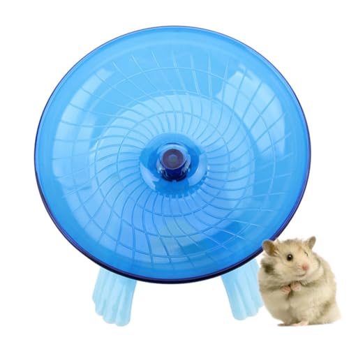 PENIKOKO Hamster Laufrad Fliegende Untertasse Blau Kleintier Übungsrad für Hamster Rennmaus Igel Kleintiere Robust Leise Haustier Trainingsrad von PENIKOKO