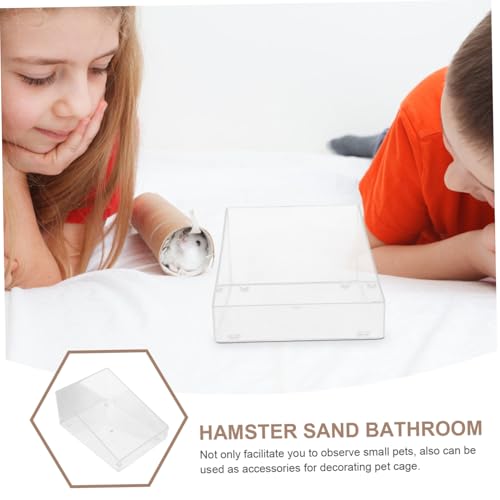 PENIKOKO Hamster Sandbad Box Transparent Kleintier Badewanne Multifunktional als Toilette und Sandbad für Meerschweinchen und Hamster Einfach zu Reinigen Haustier Badezimmer Zubehör von PENIKOKO