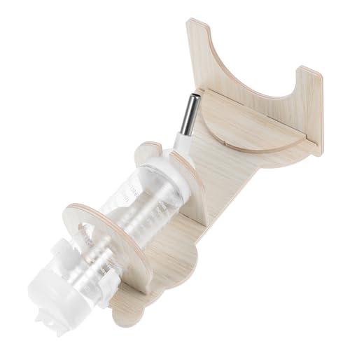 PENIKOKO Hamster Trinkflasche mit Ständer aus Holz Wasserspender für Kleintiere Wie Hamster Igel Chinchilla Stabiler Halter Verhindert Auslaufen Platzsparend und Vielseitig für Nager von PENIKOKO
