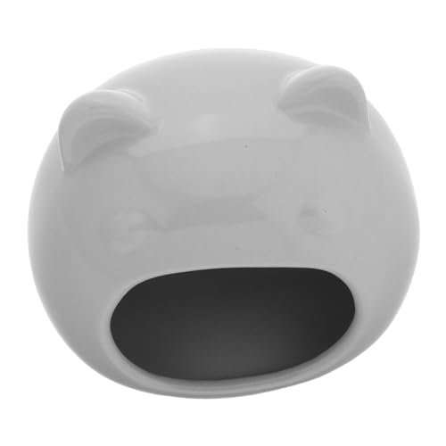 PENIKOKO Hamster-porzellanest Hamsterversteck Kleines Hamsterhaus Hamster-Chinchilla-Nest Hamsternest Gerbil -versteck Kleintierhaus Lebensraum Hamsterhäuser Und Verstecke Grey Keramik von PENIKOKO