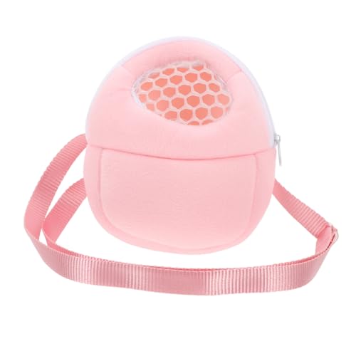 PENIKOKO Hamster-umhängetasche Kaninchentaschenträger Kaninchenbeutel Hamster -trägertasche Hamster -reisekäfig Kaninchen-Tragetasche Hamsterzubehör Kaninchen Tragetasche Samt Rosa von PENIKOKO