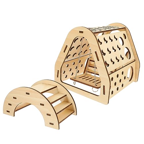 PENIKOKO Hamsterhaus Holz DIY Versteck und Spielbrücke Teiliges aus Natürlichem Sicherem Holz Kleintier Versteck und Kauspielzeug für Hamster Kaninchen und Meerschweinchen PENIKOKO Hamsterhaus Holz DIY Versteck und Spielbrücke Teiliges aus Natürlichem Sicherem Holz Kleintier Versteck und Kauspielzeug für Hamster Kaninchen und Meerschweinchen von PENIKOKO