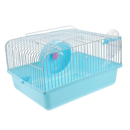 PENIKOKO Hamsterkäfig mit Futter und Wasserbehälter Laufrolle Tragbarer Atmungsaktiver Kleintierkäfig für Zwerghamster Mäuse für Reisen Camping und Ausflüge von PENIKOKO
