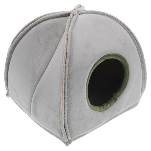PENIKOKO Hamsternest Hamsterkäfige Hamsterdekorationen für den Käfig Hamsterversteck Hamster Unterschlupf Kleintierbettwäsche, Schlafbett Kleintier-Winterhaus-Versteck Baumwolle Grau von PENIKOKO