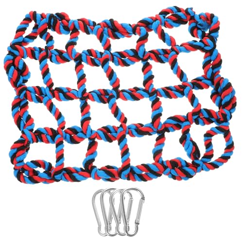 PENIKOKO Buntes Seil Kletternetz Für Haustiere Hängemattenspielzeug Für Papageienkäfig Bissfeste Hängeleiter Für Große Und Mittelgroße Papageien Zum Klettern Und Spielen von PENIKOKO