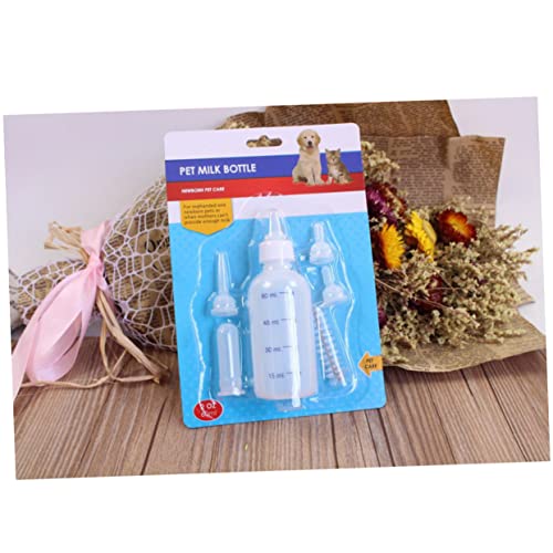 PENIKOKO Haustiermilchflasche Set Für Kätzchen Welpen Kleine Pflegeflasche Aus Lebensmittelechtem Material Mit Reinigungsbürste Für Sichere Fütterung Von Neugeborenen von PENIKOKO