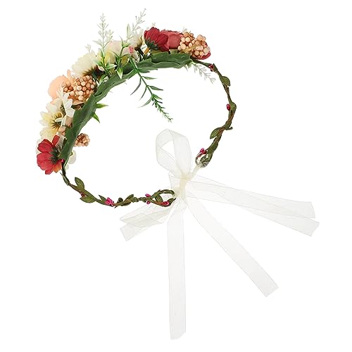 PENIKOKO Hochzeitsblumenkranz für Hunde Verstellbares Hundehalsband mit Kunstblumen und Blättern für Hochzeiten Partys und Fotoshootings Leicht und Bequem von PENIKOKO