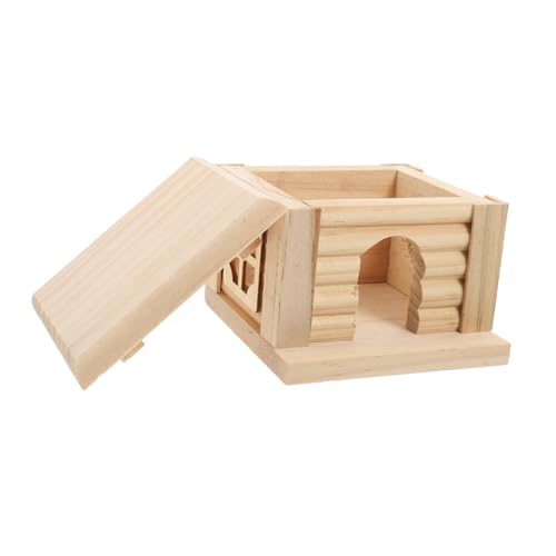PENIKOKO Holz Hamsterhaus mit Rutsche Kleines Naturholz Versteck für Zwerghamster Mäuse Kleintiere Komfortables Nagerhaus für Wohnen PENIKOKO Holz Hamsterhaus mit Rutsche Kleines Naturholz Versteck für Zwerghamster Mäuse Kleintiere Komfortables Nagerhaus für Wohnen von PENIKOKO