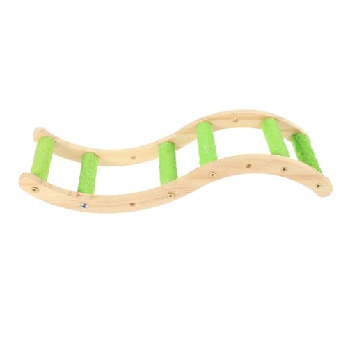 PENIKOKO Holz Vogelleiter Kletterspielzeug Natürliches Material Beissfest für Wellensittiche Papageien Hamster Kleintiere Spielleiter für Käfig Training und Balancetraining von PENIKOKO