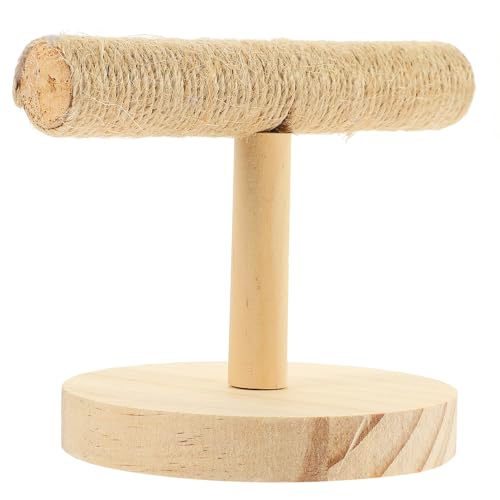 PENIKOKO Holzsitzstange Vogelkäfig Papageien Spielplatz aus Naturholz Rutschfester Indoor Vogelstand Interaktives Trainingsspielzeug für Kleine Papageien und Wellensittiche Praktisches von PENIKOKO