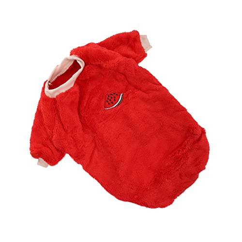 PENIKOKO Hunde Wintermantel für Kleine bis Große Hunde Roter Elastischer Hundepullover mit Fruchtigem Muster für Einen Modischen Auftritt von PENIKOKO