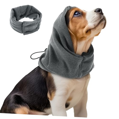 PENIKOKO Hundehalsband Hundewickel Mützen Für Kleine Hunde Hundegehege Hund Wintermütze Zaun Für Hunde Hundemütze Winter Ohrenschützer Für Haustiere Hundeschal Snood Dark Grey Polyester von PENIKOKO
