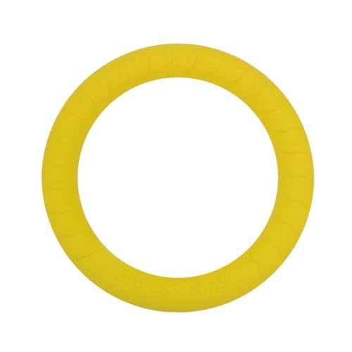 PENIKOKO Hundespielzeug Zugring aus Elastischem Eva Material Robust und Glatt Interaktiver Outdoor Spielring für Hunde Fördert Aktivität und Zahnpflege Gelb für Große Rasenflächen von PENIKOKO