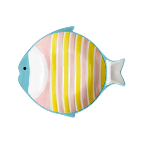PENIKOKO Keramik Futternapf Fischform Multifunktionaler Katzennapf mit Rutschfestem Boden Stabiles Design für Futter und Wasser Leicht zu Reinigen für Katzen und Kleine Haustiere von PENIKOKO
