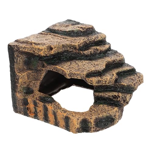 PENIKOKO Kletterplattformbrücke Für Haustierprodukte Zierfelsen Für Aquarien Aquarium Schildkrötenfelsen Sonnenplattform Für Schildkröte Klettern Reptiliengehäuse Geformt Harz Kaffee von PENIKOKO