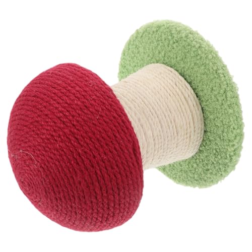 PENIKOKO Kratzbaum Pilzform aus Robustem Sisal Verschleißfester Katzenkratzpfosten mit Integriertem Kätzchenspielzeug Vielseitiger Wohnraum kratzbaum für Katzen Dekoratives Rotes Design von PENIKOKO