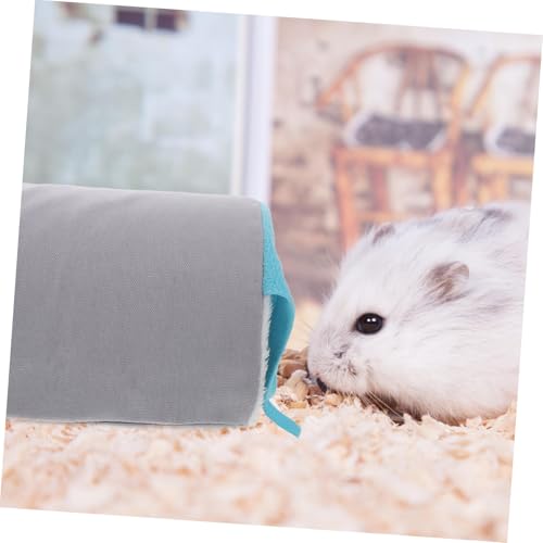 PENIKOKO Kreatives Hamsterversteck mit Quasten Kleines Haustier Tunnelhaus Multifunktionales Nest für Meerschweinchen und Kaninchen Gemütliches Versteck und Spielplatz Graublau von PENIKOKO