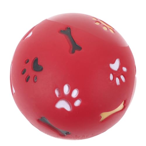 PENIKOKO Leckfuttersuchball für Hunde Kleiner Roter Spielball aus Ungiftigem Material Fördert Intelligenz und Beschäftigung Langlebiges Leicht zu Reinigendes Futtersuchspielzeug Pädagogisch von PENIKOKO