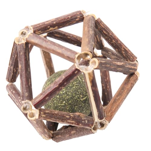 PENIKOKO Molar Katzenminze zum Beißen Langlebiger Peppermint Ball zur Zahnpflege Stressabbau und Spielspaß für Katzen Brauner Kreativer Katzenbiss und Reinigungsball von PENIKOKO