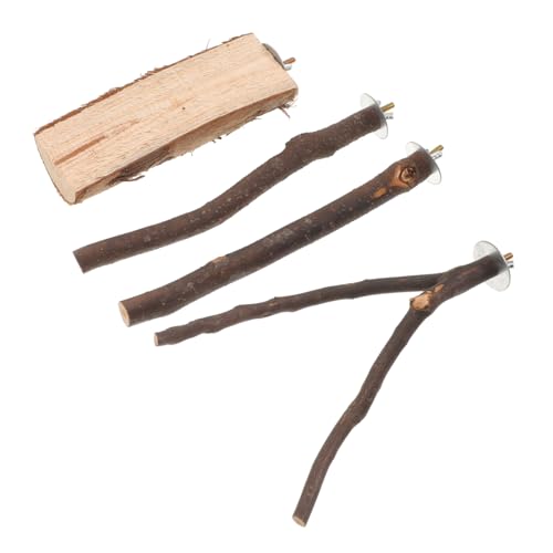 PENIKOKO Natürliche Holz sitzstange für Vögel mit Plattform und Ästen Sicherer Papageien käfigspielplatz Balance und Bewegung Einfach zu Hängen Reinigen von PENIKOKO