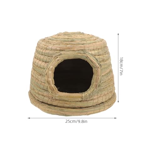 PENIKOKO Naturnahes Kaninchenhaus aus Handgeflochtenem Gras Kleines Nest für Meerschweinchen und Hamster Sicherer Rückzugsort und Spielplatz für Kleine Haustiere Zuhause von PENIKOKO