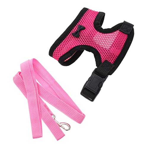 PENIKOKO Outdoor Hühnergeschirr mit Leine Verstellbare Hühnerweste für Kleine Hühner Atmungsaktiv und Bequem für Outdoor Aktivitäten Rosa Schickes Design mit Schmetterlingsknoten von PENIKOKO