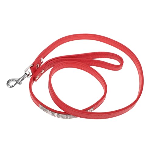 PENIKOKO PU Hundeleine mit Funkelnden Strassnieten Verstellbare Trainingsleine für Katzen für Joggen Camping und Freizeitaktivitäten Rot PENIKOKO PU Hundeleine mit Funkelnden Strassnieten Verstellbare Trainingsleine für Katzen für Joggen Camping und Freizeitaktivitäten Rot von PENIKOKO