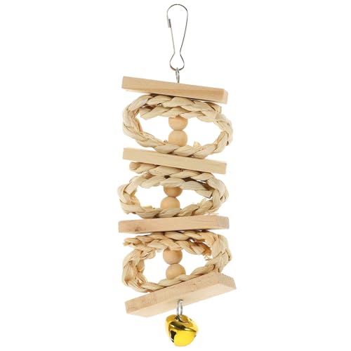 PENIKOKO Papageienspielzeug Holz Kauspielzeug Bissfest Vogelkäfig Zubehör Hängendes für Papageien und Vögel Aktivität und Spielspaß von PENIKOKO