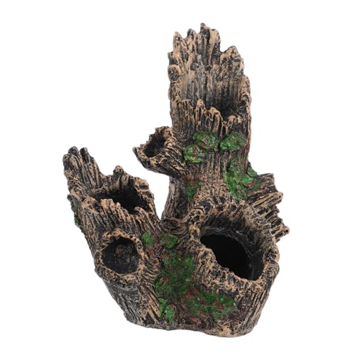 PENIKOKO Poröse Baumlöcher Fischtank Dekorationen Betta Versteck Für Aquarium Ornament Für Fischtank Fischtank Baumstamm Aquariumstamm Dekoration Süßwasseraquarium Höhle Harz von PENIKOKO