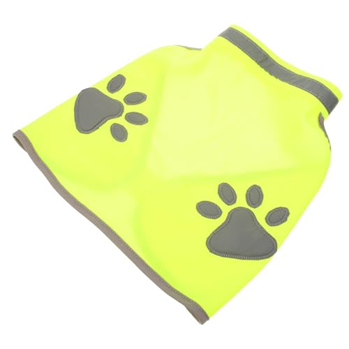 PENIKOKO Reflektierende Haustierweste in Neon grün mit Hundepfoten Muster Atmungsaktiv Verstellbar für Kleine Hunde Erhöhte Sichtbarkeit und bei Nachtaktivitäten Komfortabel und Vielseitig von PENIKOKO