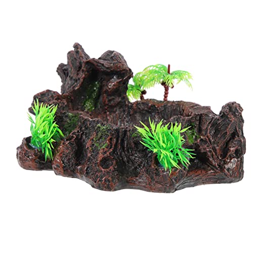PENIKOKO Reptilien Wasserschale aus Resin Langlebige Trink und Futterschale für Schildkröten und Eidechsen Natürliche Dekoration für Terrarien Reinigen für Reptilienhabitat von PENIKOKO