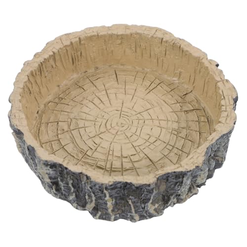 PENIKOKO Reptilien aus Langlebigem Resin Baumstumpf Design und Leicht zu Reinigen Geeignet als Wassernapf und Futterschale für Schildkröten Eidechsen Geckos und Kleine Reptilien von PENIKOKO