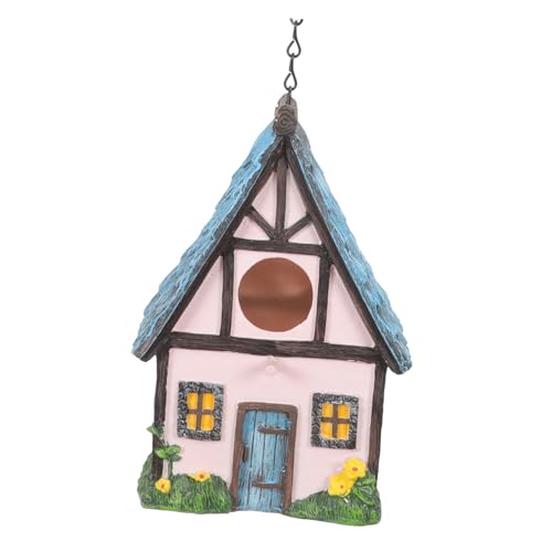 PENIKOKO Resin Vogelhaus zum Aufhängen Wetterfestes Outdoor Nistkasten Garten Dekoration Winterfestes Sicheres Vogelhäuschen für Hinterhof Terrasse Baum Pinkes Kunstvolles Design PENIKOKO Resin Vogelhaus zum Aufhängen Wetterfestes Outdoor Nistkasten Garten Dekoration Winterfestes Sicheres Vogelhäuschen für Hinterhof Terrasse Baum Pinkes Kunstvolles Design von PENIKOKO