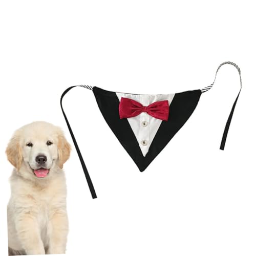 PENIKOKO Rotes Pet Dreieckstuch mit Schleife Modisches Hundehalsband für Party Süßes Haustierzubehör Verstellbares Halstuch für Hunde und Katzen Bequemes Attraktives Design von PENIKOKO