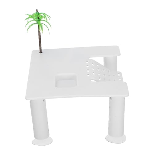 PENIKOKO Schildkröten-Terrasse Plattform zum Sonnenbaden von Reptilien Turtle Floating Platform Schwimmende Schildkrötenterrasse Turtle Panzerzubehör Schildkröten-Ruheterrasse Abs Weiß von PENIKOKO