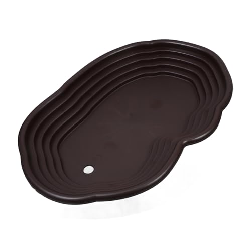 PENIKOKO Schildkrötenbadewanne Futternapf Für Reptilien Badewanne Mit Bartagamen Badewasserschale Für Reptilien Bartagamen Beim Schildkröte Zubehör Becken Für Schildkröten Abs Coffee von PENIKOKO