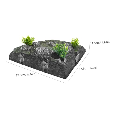 PENIKOKO Schildkrötenplattform Resin Realistisches Reptilien kletterzubehör Natürlicher Lebensraum Terrasseninsel für Wasserschildkröten Aquarium Dekoration Haustier Kletterrampe von PENIKOKO