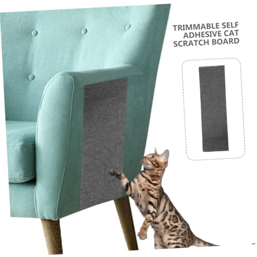 PENIKOKO Selbstklebende Katzen Kratzmatte Schutzmatte für Möbel und Wände Abriebfestes Leichtes Kratzteppich Verspielte Katzen und Kätzchen Schneidbar Graues Kratzbrett für Indoor von PENIKOKO