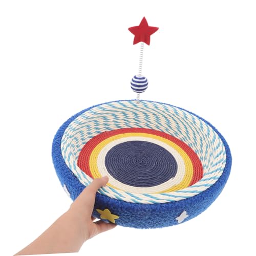PENIKOKO Sisal Katzenkratzbrett mit Sternenmuster Runde Kratzschale und Katzennest Kratzfestes Lounge Bett für Kleine Indoor Katzen bis Platzsparend und Wohnraumfreundlich Langlebig und PENIKOKO Sisal Katzenkratzbrett mit Sternenmuster Runde Kratzschale und Katzennest Kratzfestes Lounge Bett für Kleine Indoor Katzen bis Platzsparend und Wohnraumfreundlich Langlebig und von PENIKOKO