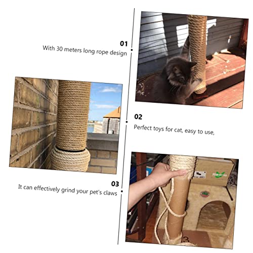 PENIKOKO Sisal Katzenkratzseil Breit Natürlich Robust Langlebig Katzenspielzeug Krallenpflege und Kratzspaß für Katzen Kratzbaum Zubehör PENIKOKO Sisal Katzenkratzseil Breit Natürlich Robust Langlebig Katzenspielzeug Krallenpflege und Kratzspaß für Katzen Kratzbaum Zubehör von PENIKOKO