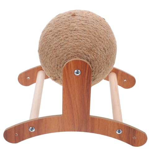 PENIKOKO Sisal Kratzball für Katzen mit Natürlichem Sisalseil Handgewickeltes Robustes Design Krallenpflege Holzständer Interaktives Indoor zur Möbelpflege und Katzentraining von PENIKOKO
